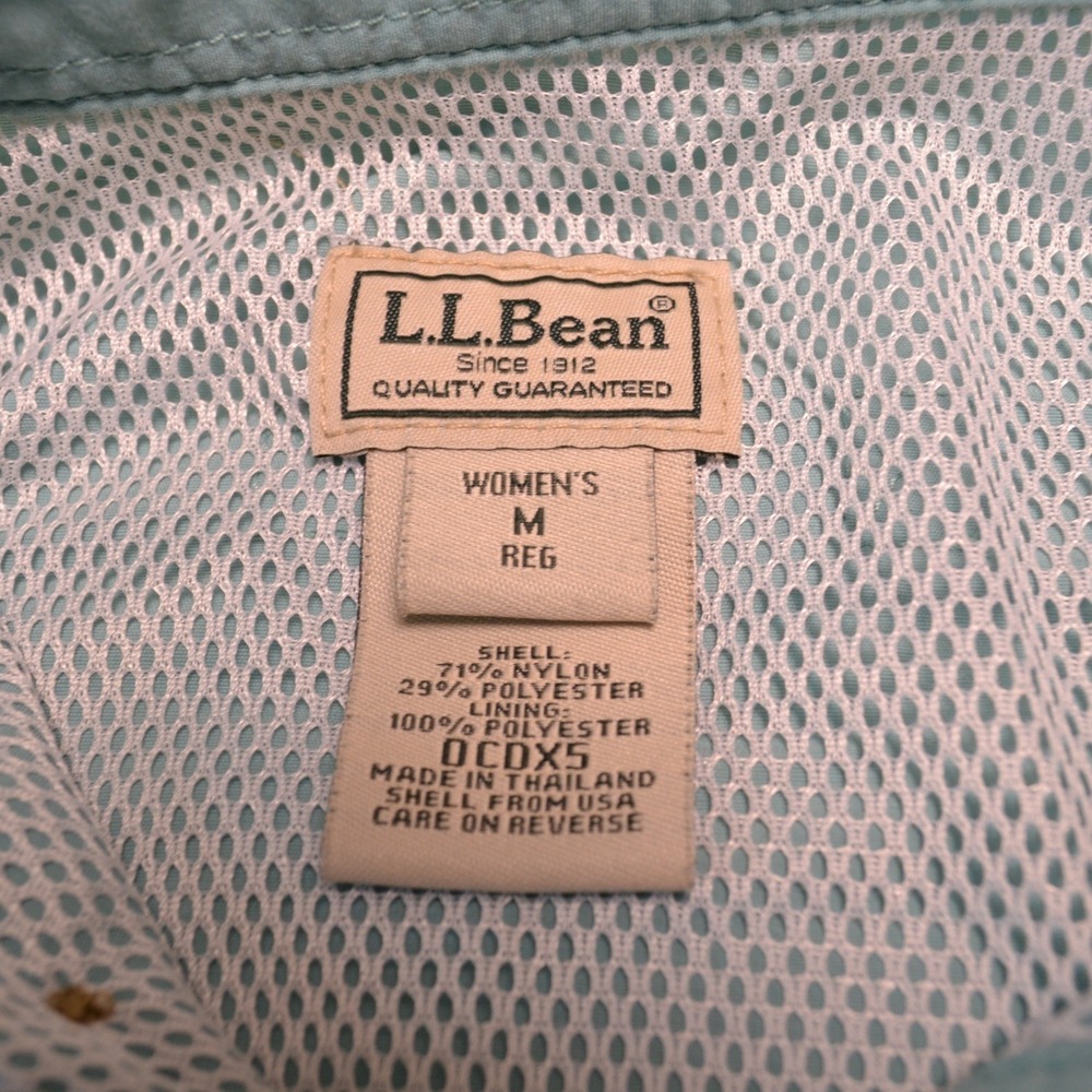 Title for Listing L.L.Bean Tropicwear Fishing Shirt Blue Button Front Womens M - Picture 6 of 7